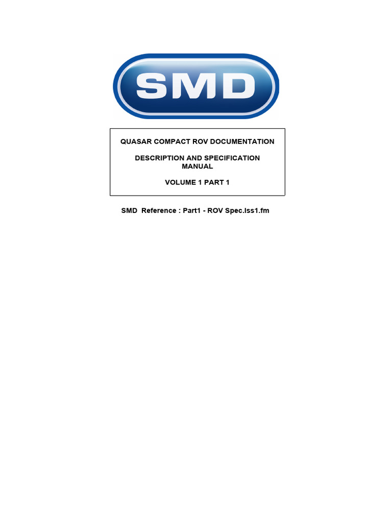 ROV Specifications and Valve Packs | PDF | Pump | Valve