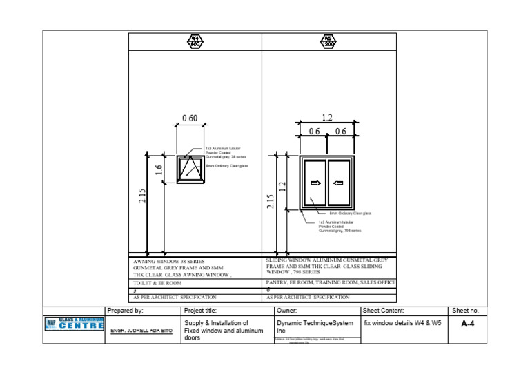 Aluminum Window Installation Details | PDF