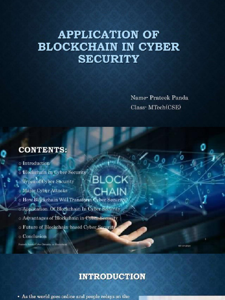 Block Chain in Cyber Security | PDF