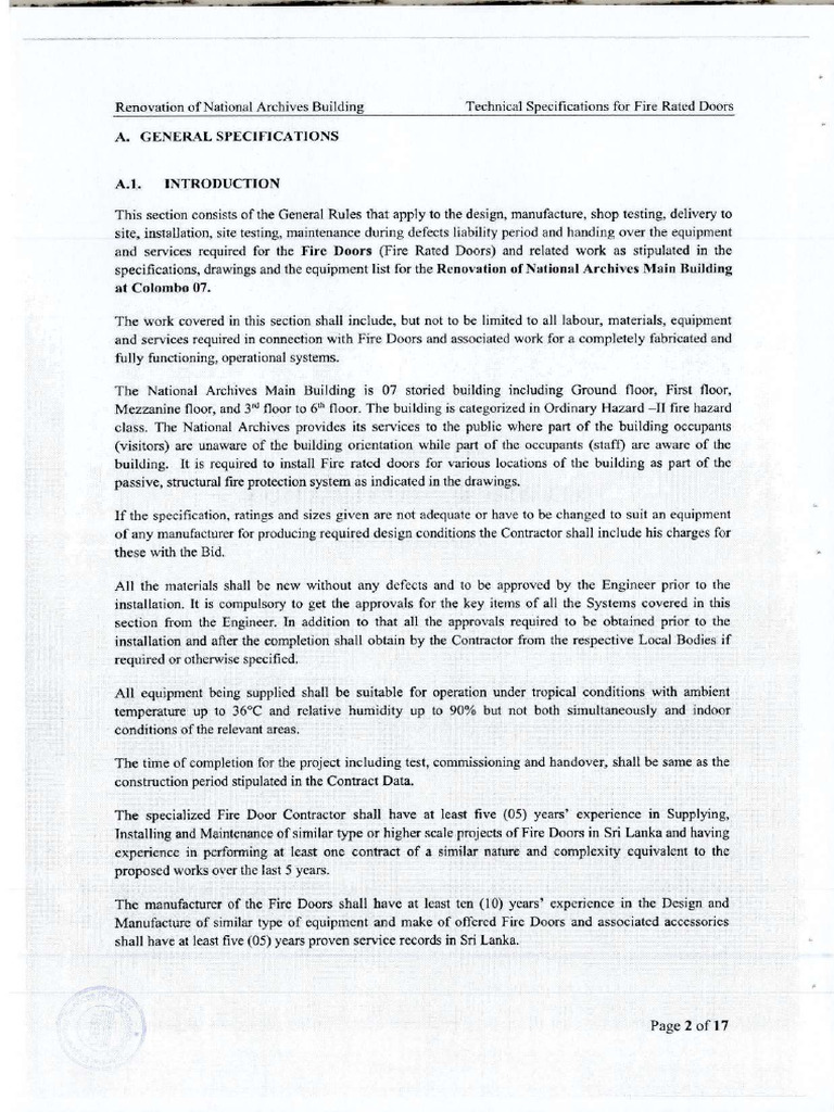Genaral Spec | PDF