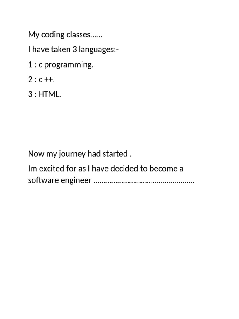 My Journey to Becoming a Software Engineer | PDF