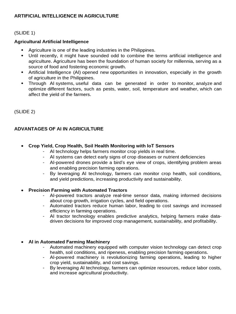 AI Transforming Agriculture in the Philippines | PDF | Agriculture ...