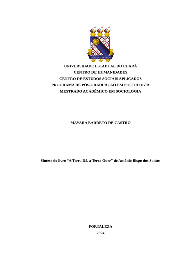 Análise de "A Terra Dá, a Terra Quer" | PDF | Agricultura | Sociologia