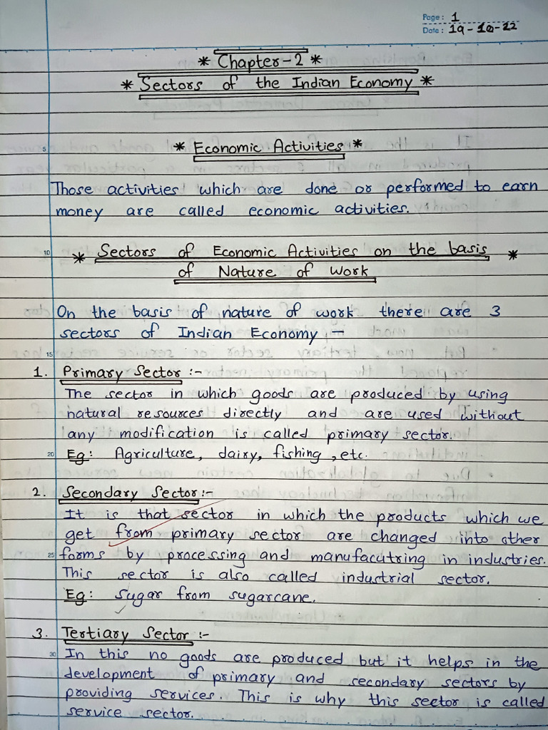 Sectors of The Indian Economy | PDF | Employment | Economics