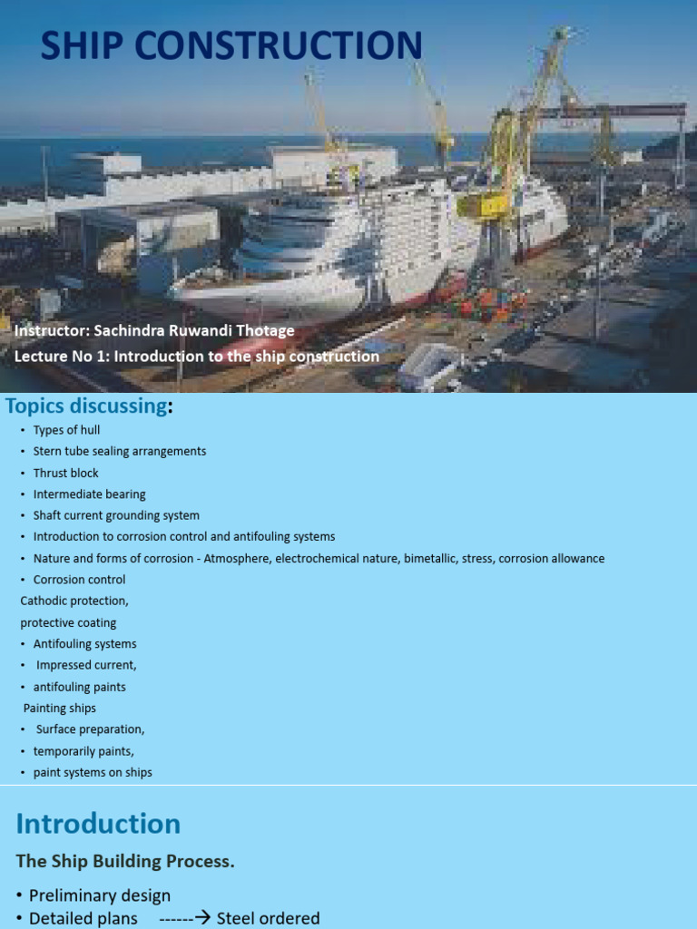 Introduction to Ship Construction Basics | PDF | Tonnage | Ships