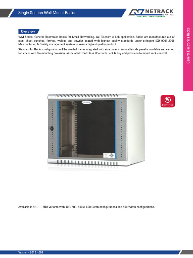 WM Series Wall Mount Rack Overview | PDF | Manufactured Goods
