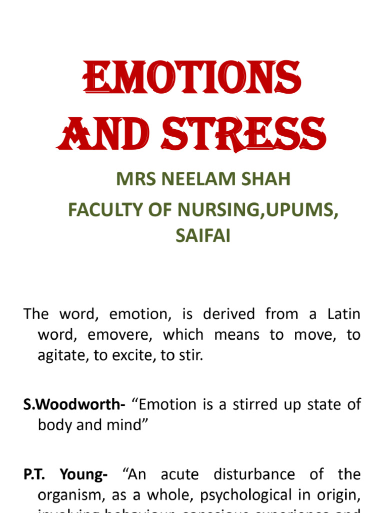 Emotion and Stress | PDF | Stress (Biology) | Emotions
