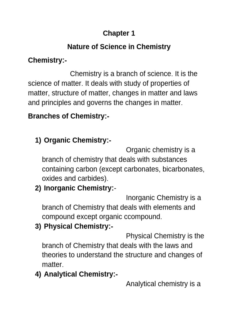 Overview of Chemistry Branches and Applications | PDF | Chemistry ...