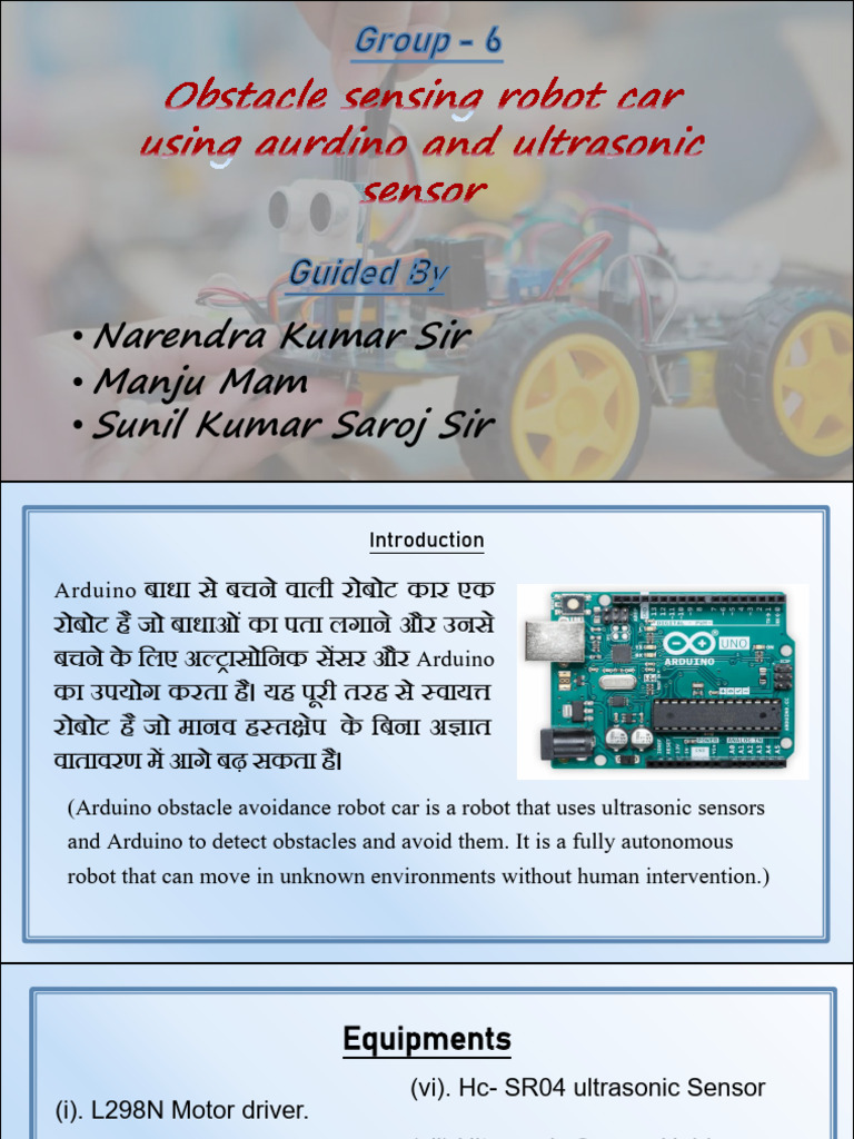Obstacle Sensing Robot Car Using Aurdino and Ultrasonic Sensor-1 | PDF