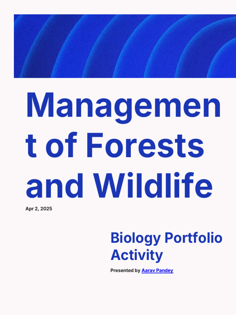 Forest and Wildlife Management Strategies | PDF | Forests | Deforestation