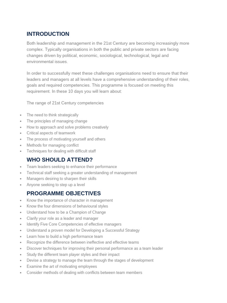 21st Century Leadership Training Program | PDF | Leadership | Creativity