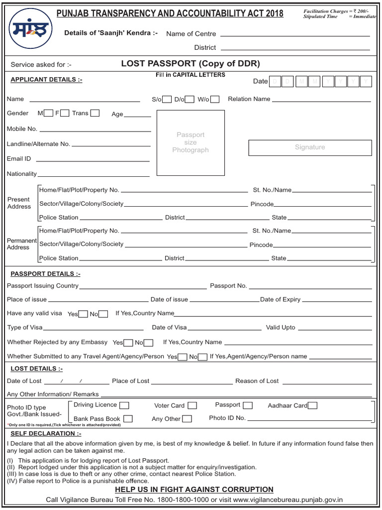 Lost Passport Report Application Guide | PDF | Passport | Travel Visa