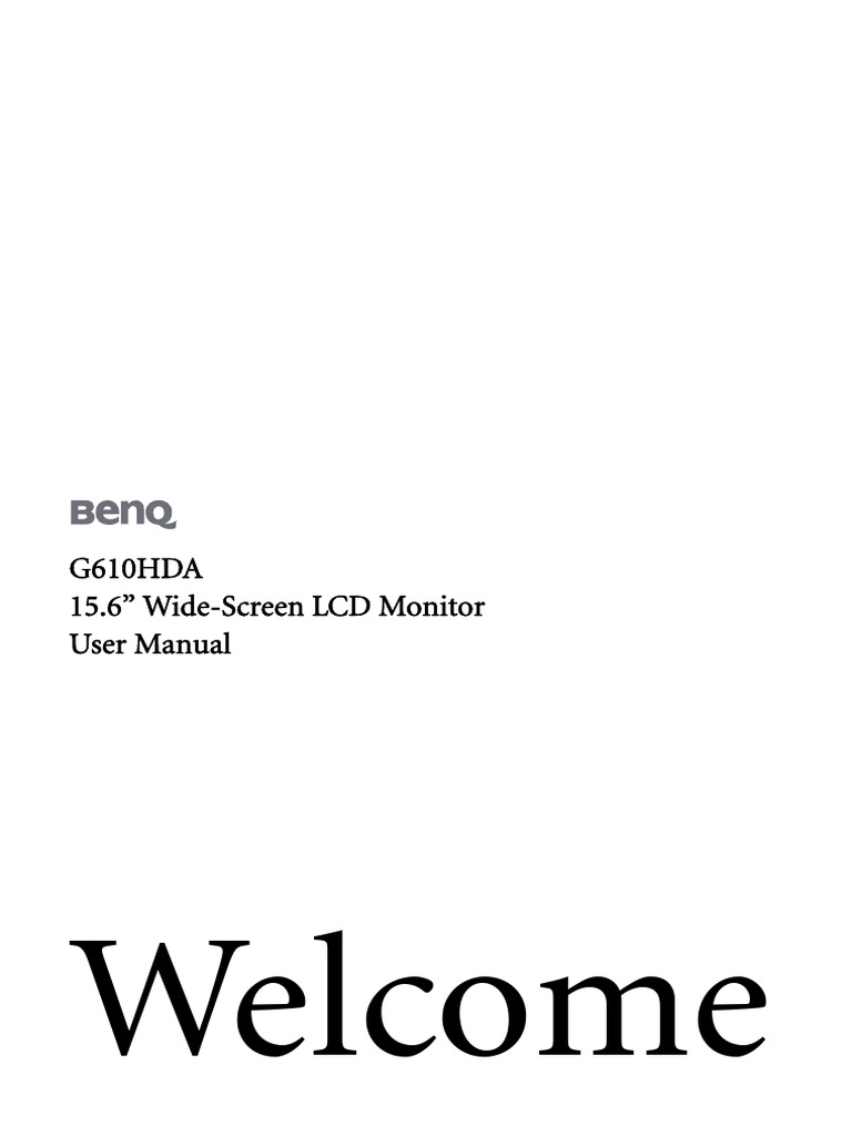LCD Monitor - Um - User Manual - 20090213 - 140226G610HDA - EN | PDF ...