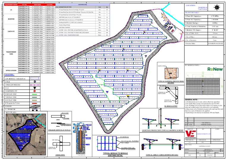 Earthing Layout for Solar Project | PDF | Navigation | Elementary Geometry