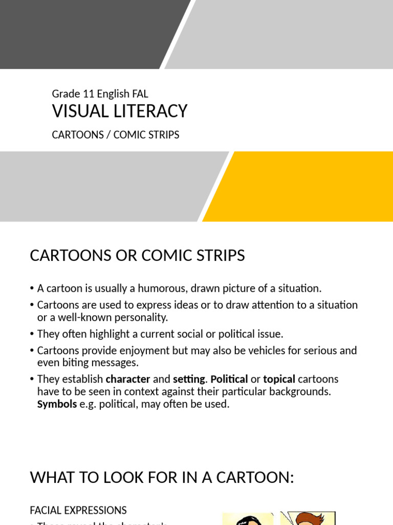 Vis. Lit cartoons Q and A | PDF | Cartoon | Body Language