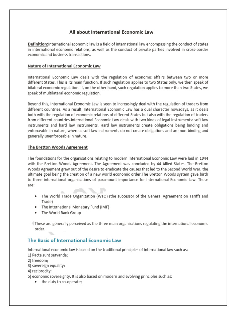 International Economic Law Study Materia | PDF | World Trade ...