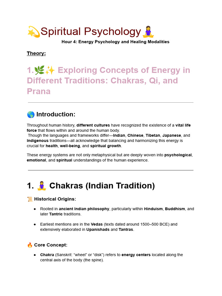 Energy Psychology: Healing Emotions & Chakras | PDF | Prana | Qi