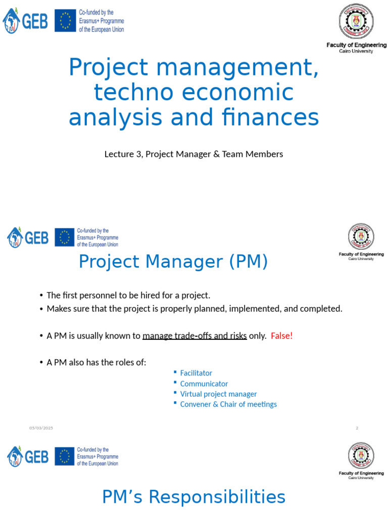 MIN 532, PM, Lecture 3, Week 1 | PDF | Project Management | Leadership