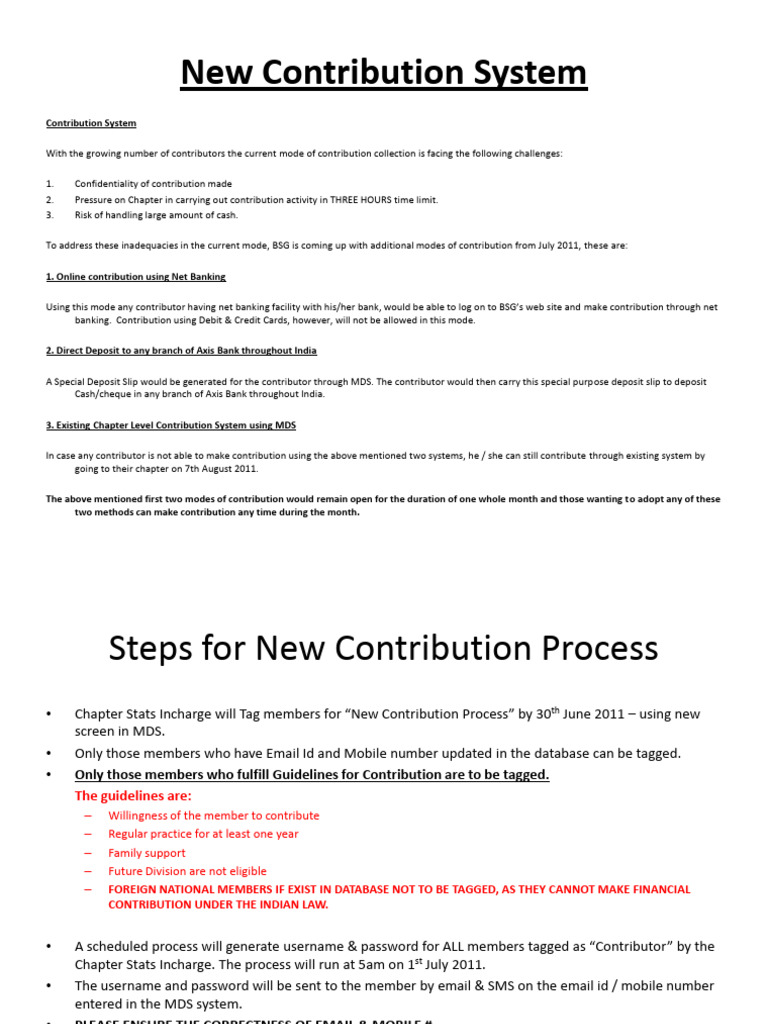 New Online Contribution Process for BSG | PDF | Banks | Payments