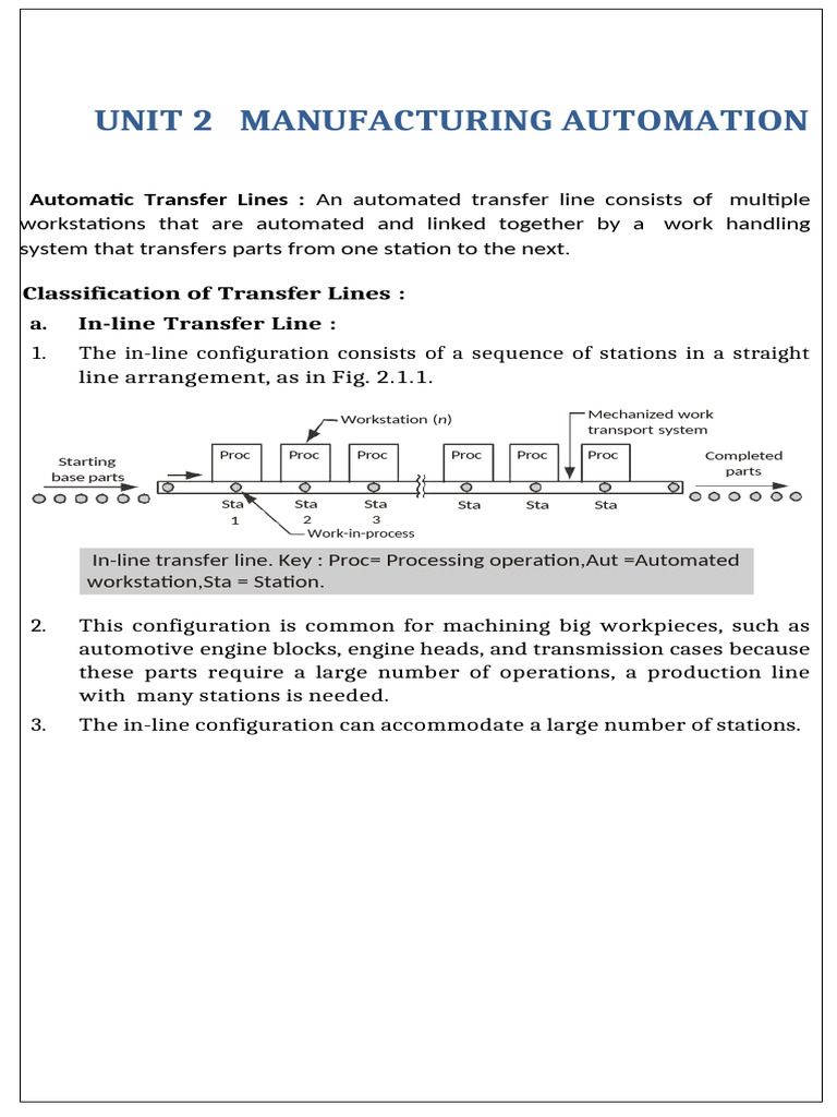 In-line Transfer Line Automation Overview | PDF | Numerical Control ...