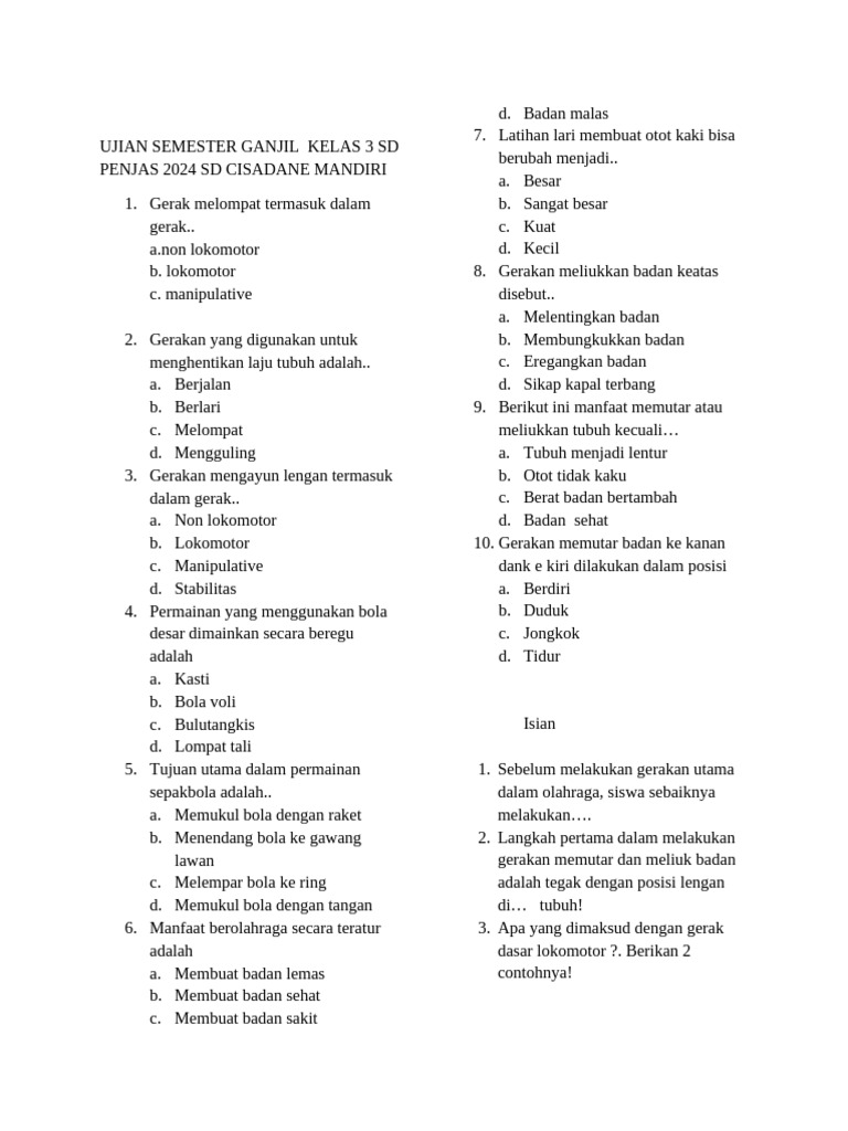 Menyongsong Keberhasilan: Kumpulan Soal Ujian Semester Ganjil Kelas 3 SD Tema 4 yang Menginspirasi