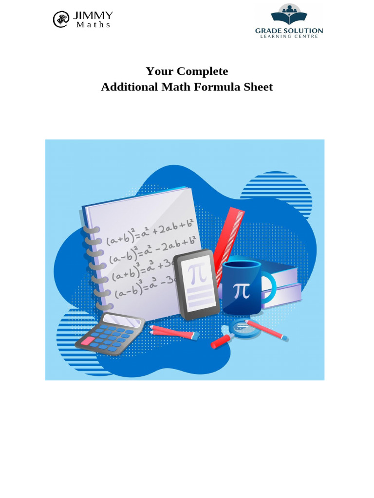 Your Complete A-Math Formula Sheet | PDF | Trigonometric Functions ...