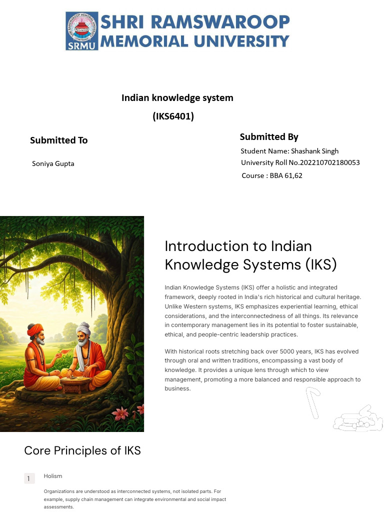Indian Knowledge Systems in Management | PDF | Sustainability | Leadership