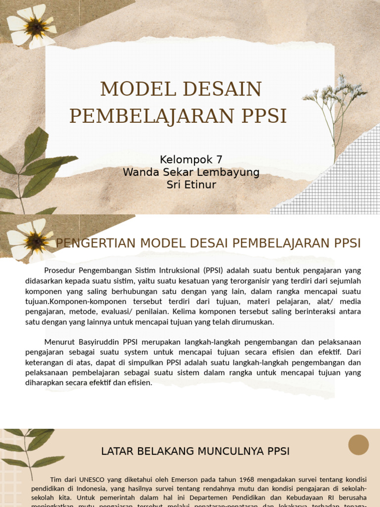 Model Desain Ppsi Kel 7 | PDF