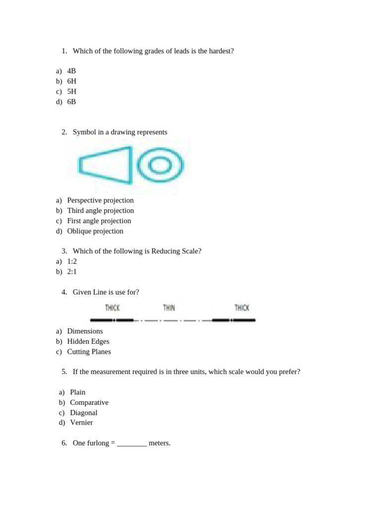 Lead Grades and Projection Symbols Quiz | PDF