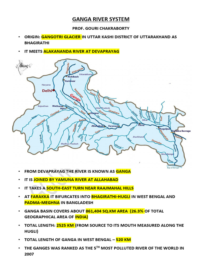 Ganga River System and Tributaries Overview | PDF | Fluvial Landforms ...