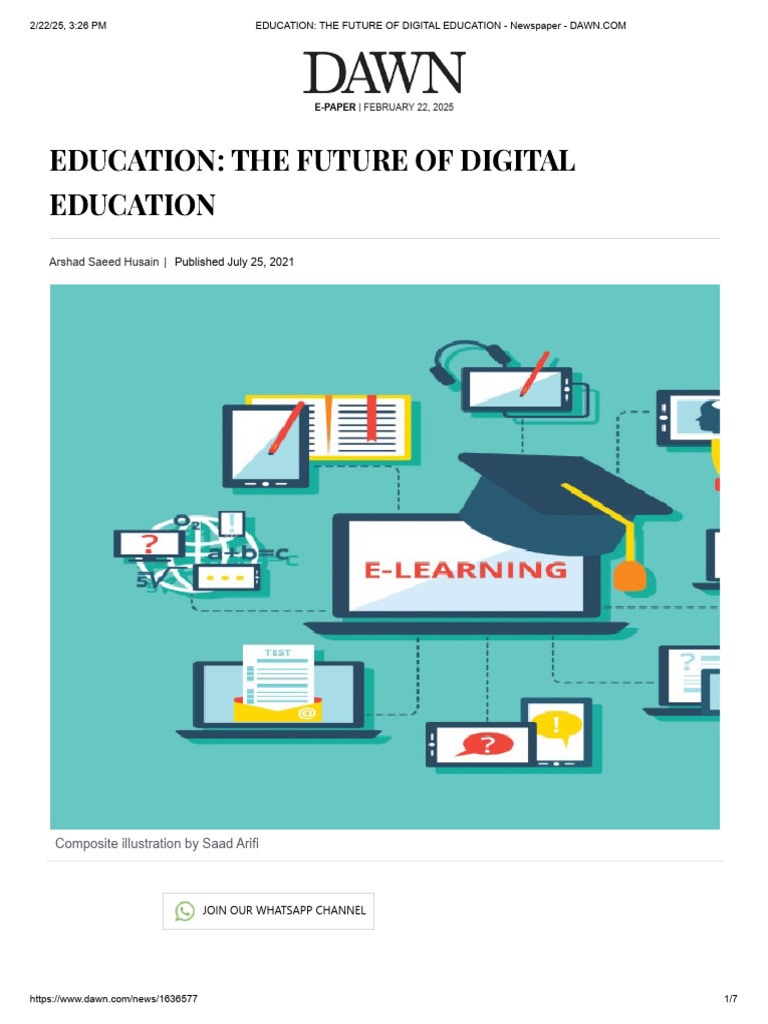 EDUCATION - THE FUTURE OF DIGITAL EDUCATION - Newspaper | PDF ...