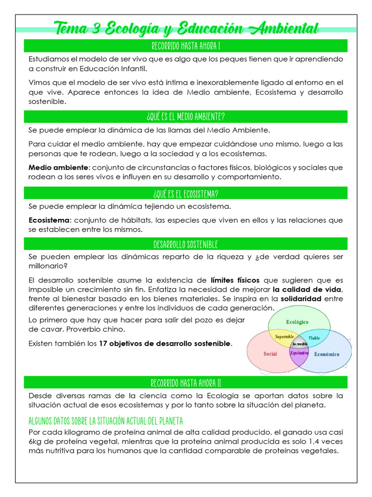 Tema 3. Ecología y Educación Ambiental | PDF | Sustentabilidad ...