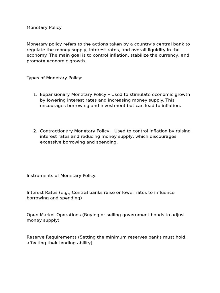 Monetary and Fiscal Policy | PDF