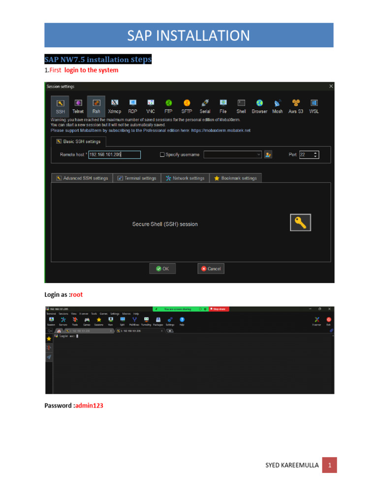 SAP NW7.5 Installation Steps Guide | PDF | Password | Information ...