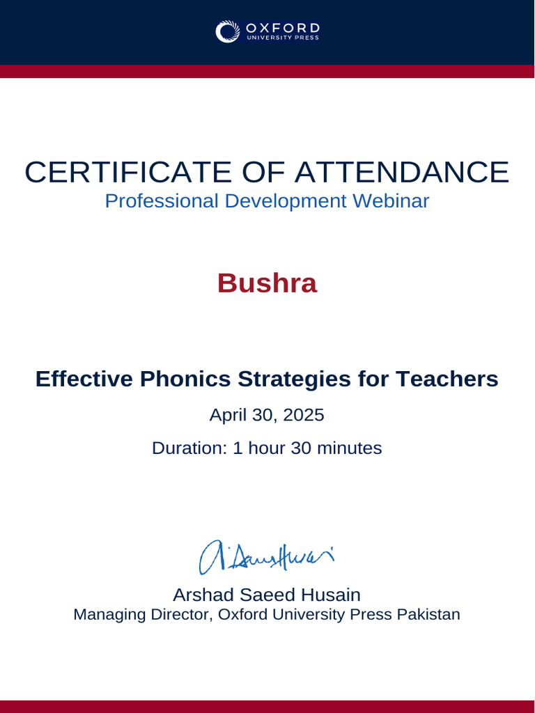 Effective Phonics Strategies For Teachers Certificate | PDF