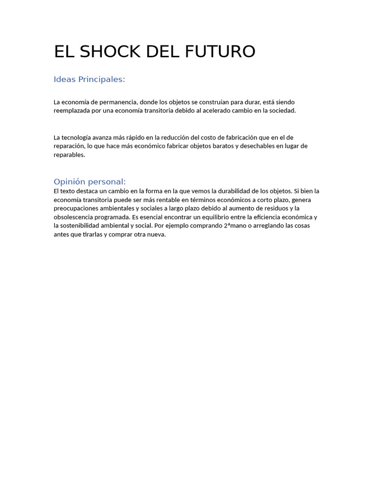 El Shock Del Futuro | PDF