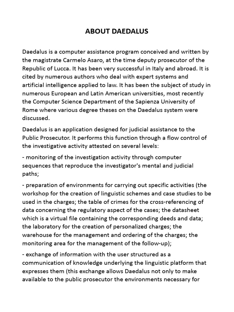 Daedalus: AI for Judicial Assistance | PDF | Prosecutor