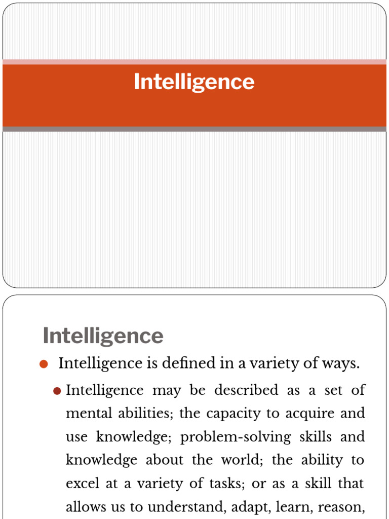 Lecture 7 Intelligence | PDF | Intelligence | Intelligence Quotient