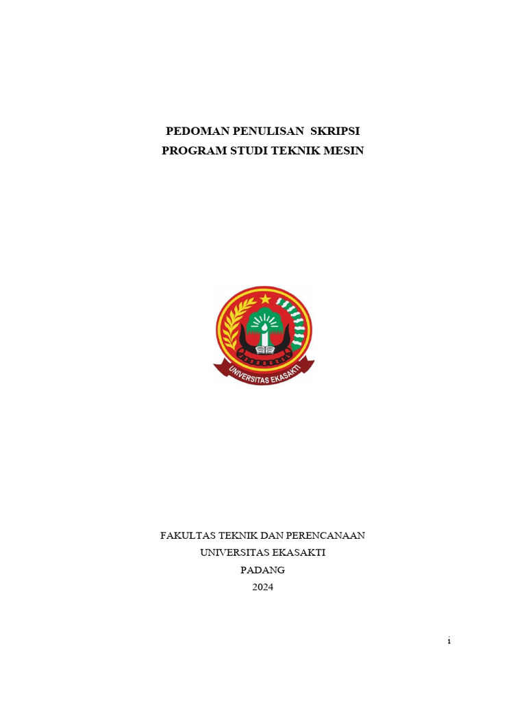 Pedoman Skripsi Teknik Mesin 2024 | PDF
