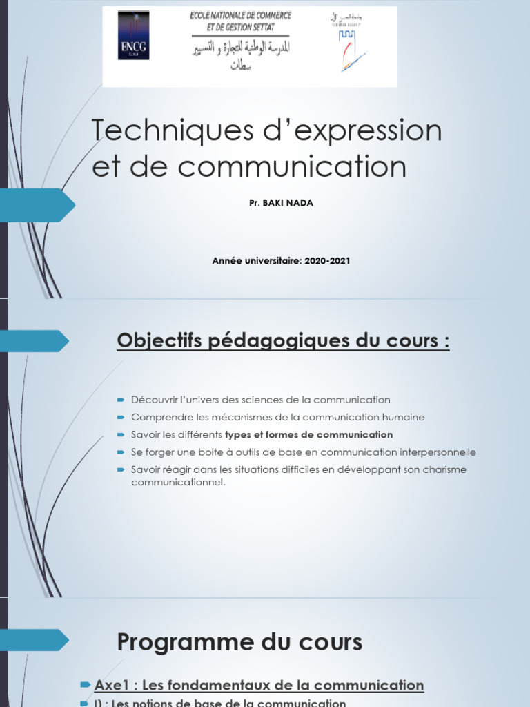 Introduction aux techniques de communication | PDF | la communication ...