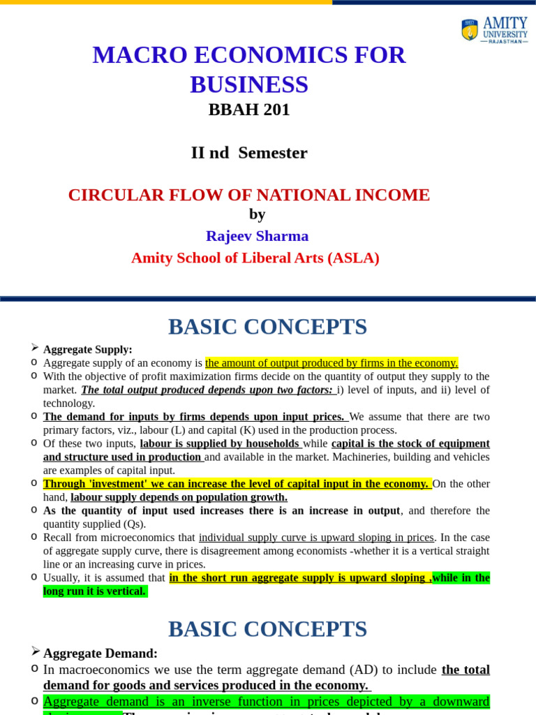 Circular Flow in Two-Sector Economy | PDF | Full Employment | Gross ...