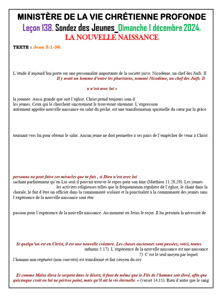 La Nouvelle Naissance en Christ | PDF | Dieu | Jésus