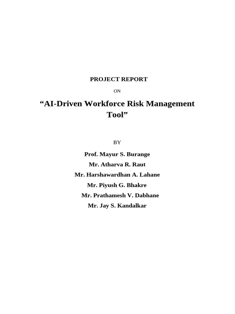 AI-Driven Workforce Risk Management Tool | PDF | Support Vector Machine ...