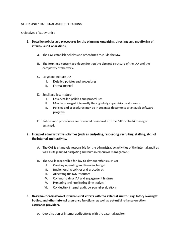 Internal Audit Operations Overview | PDF | Internal Audit | Audit