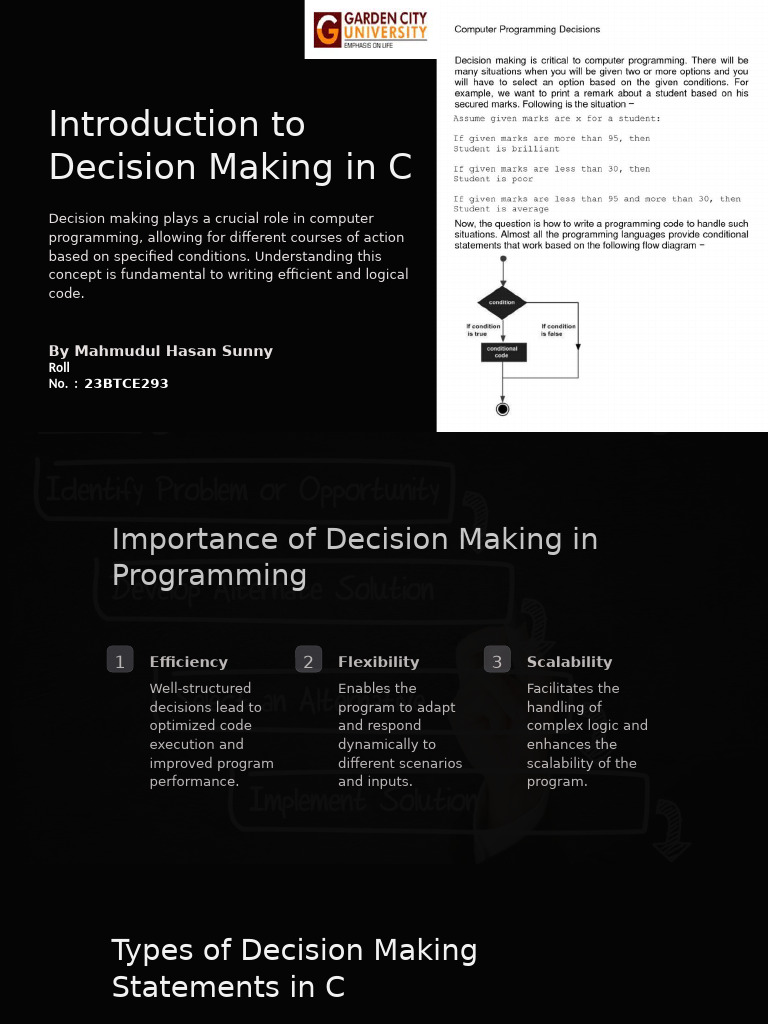 Decision Making in C | PDF | Computing | Software Engineering