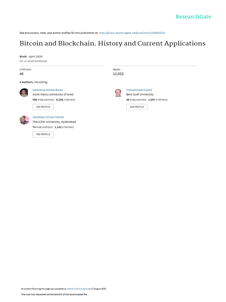 Bitcoin and Blockchain History and Current Applica | PDF | Bitcoin ...