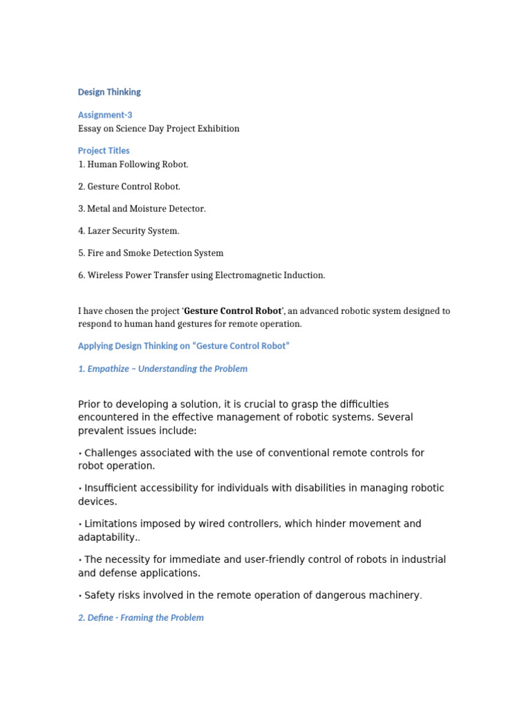 Design Thinking Assignment | PDF | Robot | Robotics