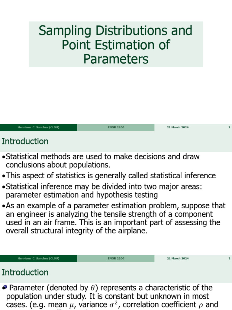 Sample vs. Population in Estimation | PDF | Statistics | Normal ...