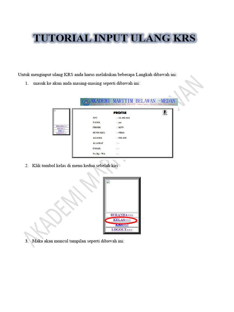 Tutorial Input Ulang KRS 2024/2025 | PDF