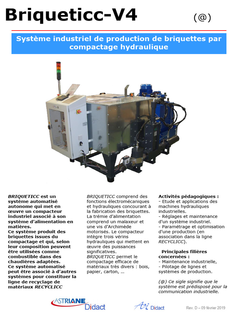 Compacteur Hydraulique BRIQUETICC V4 | PDF | Hydraulique